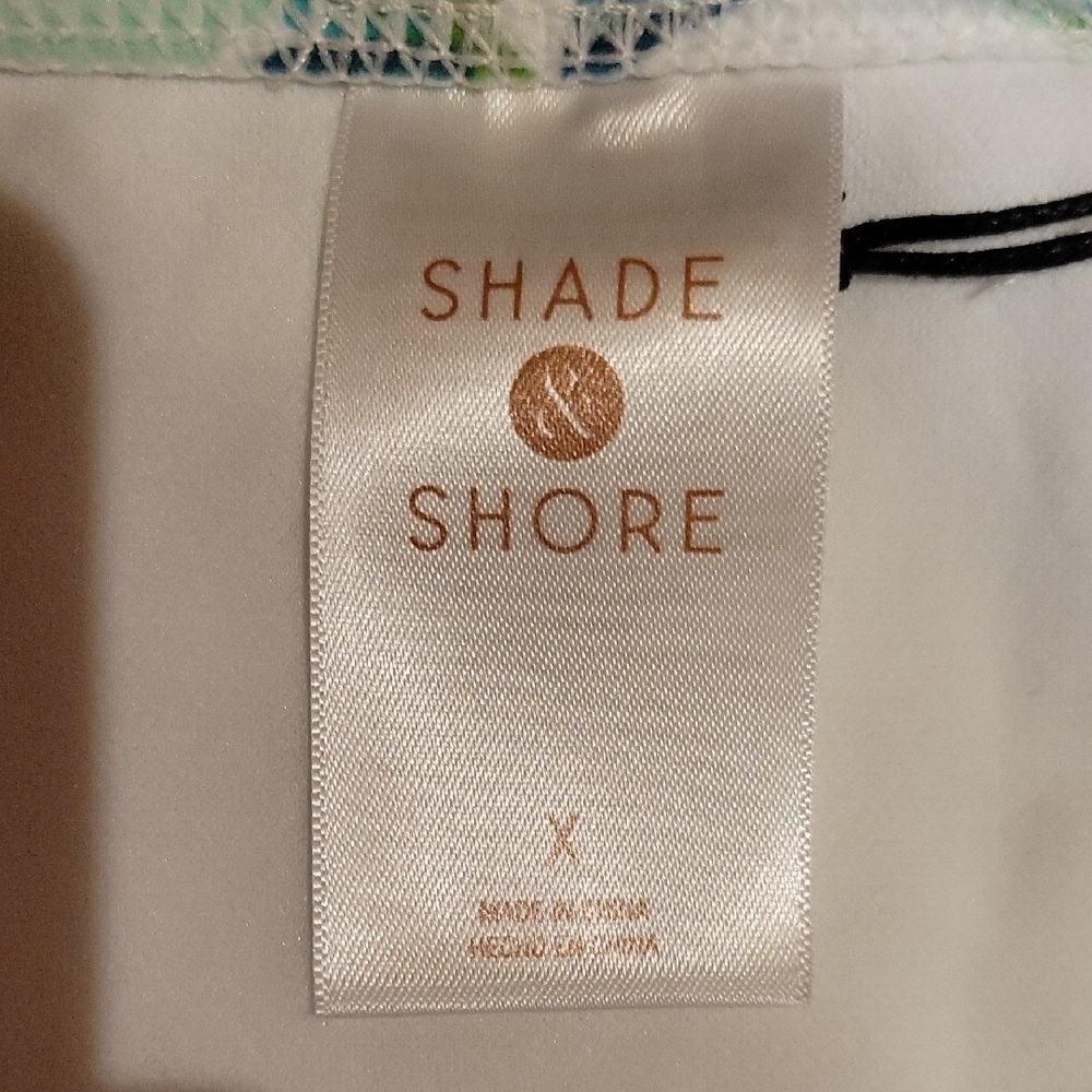 Shade & Shore Leafy Green and Blue Bikini Bottom SIZE 14/16 NWT - Picture 2 of 6